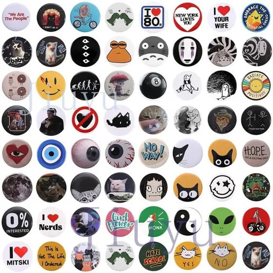 100 Estilo Gato Fofo Broche De Moda Anime Oyasumi Punpun Broches Olhos Maléficos Punk Pin Botão Macio Crachá Jóias Acessórios Gift