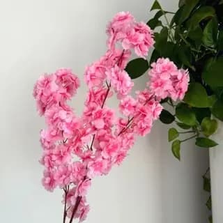 Kit 5 Buquê De Flores De Cerejeira Artificial Flor De Pêssego rosa Para Decoração De Casamento