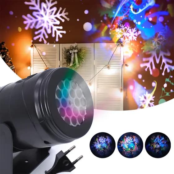 Projetor Led Natal Laser Jardim Desenhos Natalinos 886 Luz Colorida Decoração