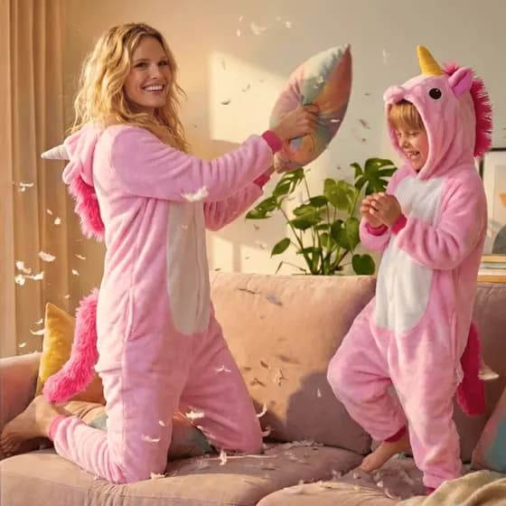 Pijama Macacão Kigurumi Cosplay Dinossauro Unicórnio Tubarão Vaquinha