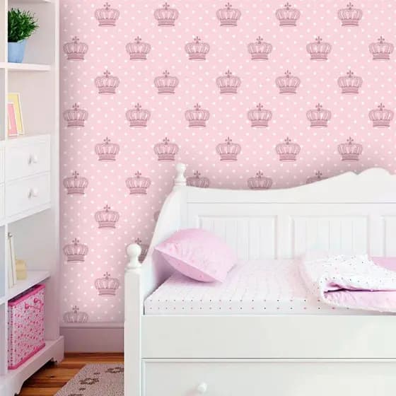 Papel de Parede Quarto Menina Fadas/Bailarina/Princesas/Realeza/Laços/Frozen