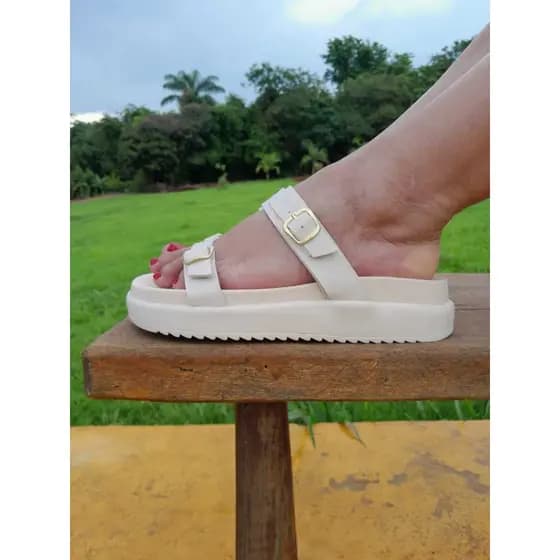 Sandalia Feminina Papete Confortavel Praia Clube Dia a Dia Casual Trabalho Laser