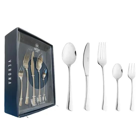 Faqueiro 30 Peças de Aço Inox Verona Wolff - Luxo Elegante Jantar