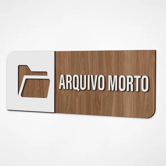 Placa Sinalização Indicativa Arquivo Morto