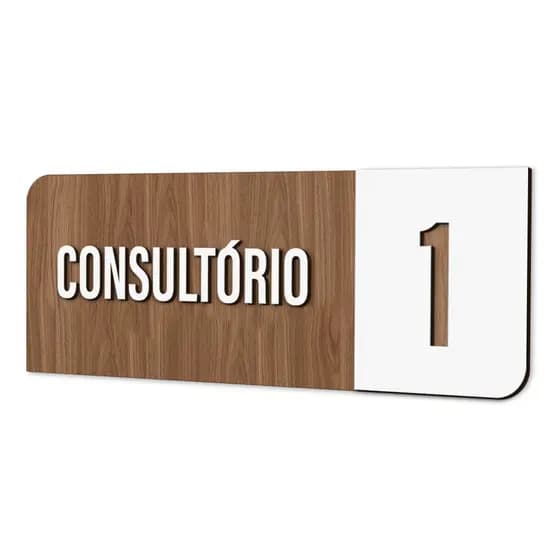 Placa Sinalização Indicativa Consultório 1