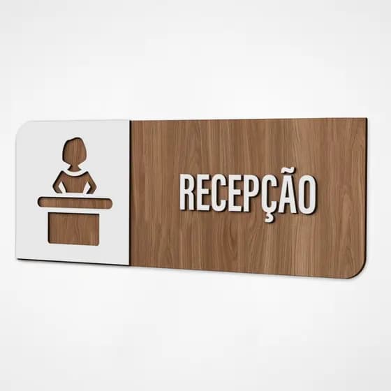 Placa Sinalização Indicativa Recepção