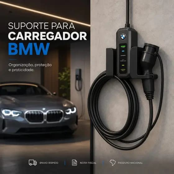 Suporte Parede Carregador Portátil BMW Elétrico Organizador Wallbox