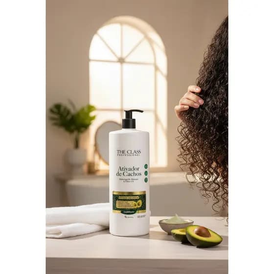 Ativador De Cachos Profissional 1 Litro Abacate The Class Filtro UV Antifrizz
