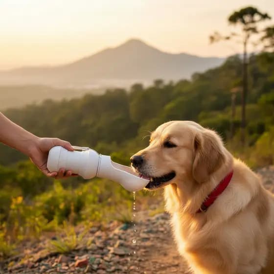 Bebedouro Portátil Pet Garrafa de Água Para Cães e Gatos Silicone 300ml Caminhada Passeio Viagem Veterinário