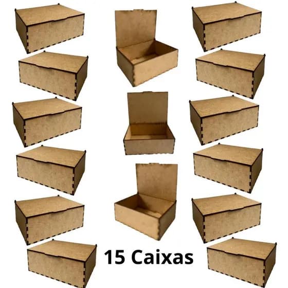 Kit 15 Caixinhas MDF com Tampa – 14,5x11x5 cm – Lembrancinha e Decoração para Festas e Eventos