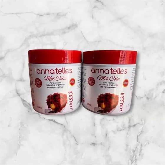 Kit 2 Mel Cola Ana Telles 500g Gel Finalizador Vegano Definidor de Cachos Crespos Alta Fixação
