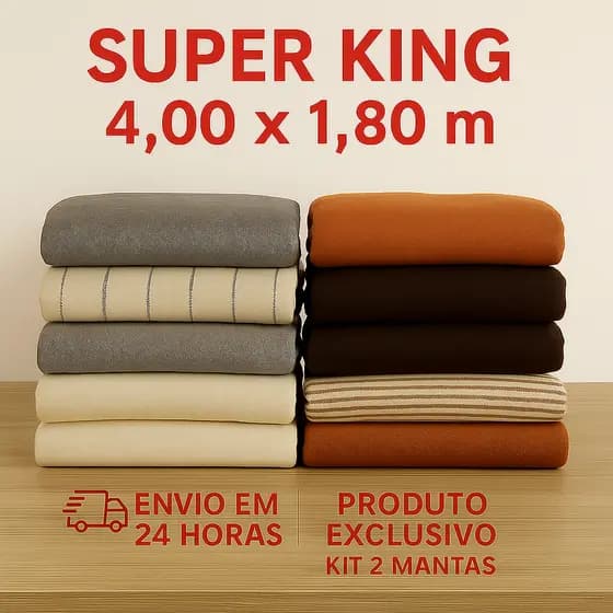 Kit 2 Manta para Sofá 4,00 x 1,80 m Super King Size 2 , 3 ou 4 Lugares Retrátil Algodão Capa p/ Sofá