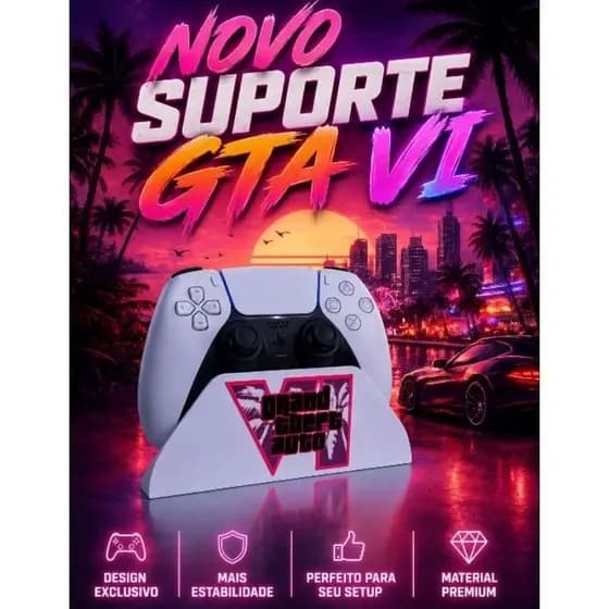 Suporte De Mesa Controle Console Game Playstation Ps4 Ps5 Ps3 PC setup