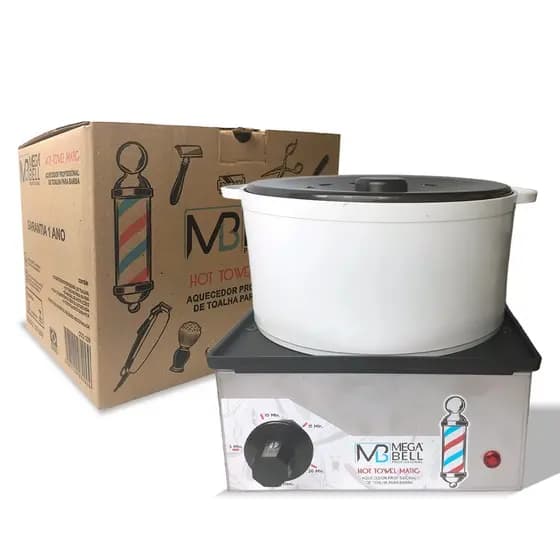 Aquecedor De Toalha Profissional P/ Barbearia + 4 Toalhas -Mega Bell