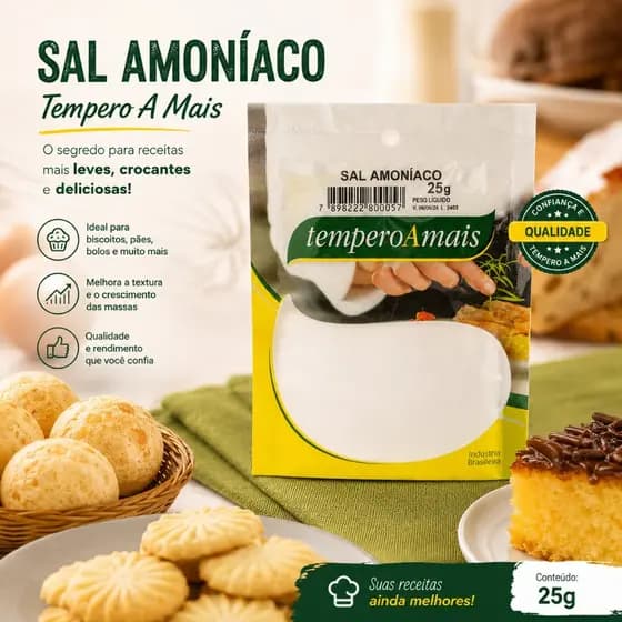 Sal Amoníaco 250g Sal Tempero Cozinha Sache Qualidade e Sabor Tempero A mais