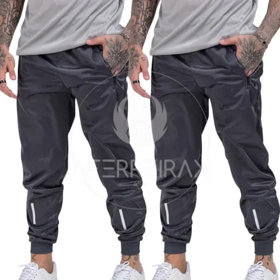 Kit 2 Calças Sim Fit Masculinas Bolsos Com Ziper