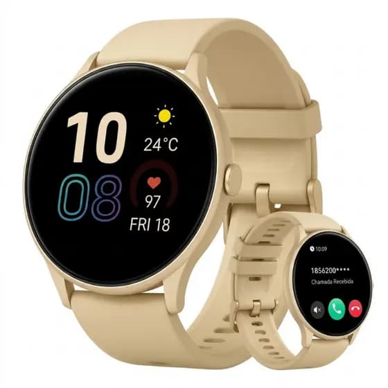 Relogio Smartwatch Inteligente Ultra Bluetooth GPS Android iOS Esportivo Bege Prova D'Água AQUATTRO