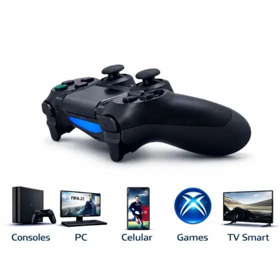 Controle Bluetooth Sem Fio Compatível Com Ps4 Pc Notebook Celular Android iOS Wireless Aquattro