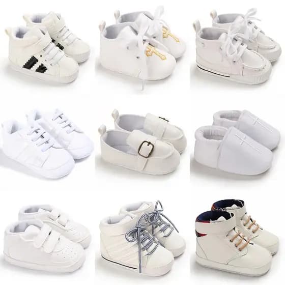 Branco Moda Sapatos De Bebê Casuais Para Meninos E Meninas Batismo Fundo Macio Tênis Homem Fresco Conforto Primeiros Andaias
