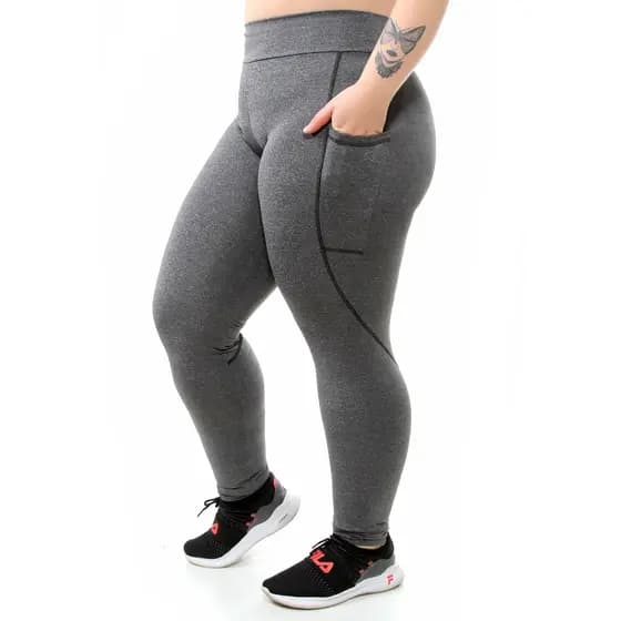 Calça Academia Fitness Com Bolso Plus Size 10647