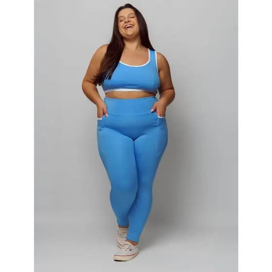Conjunto com Bolso Plus Size Academia Fitness 11314/1131 Zero Transparência