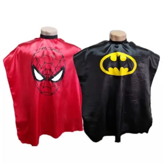 Kit Com Duas Capas Para Cortar Cabelo Infantil Batman & Homem Aranha
