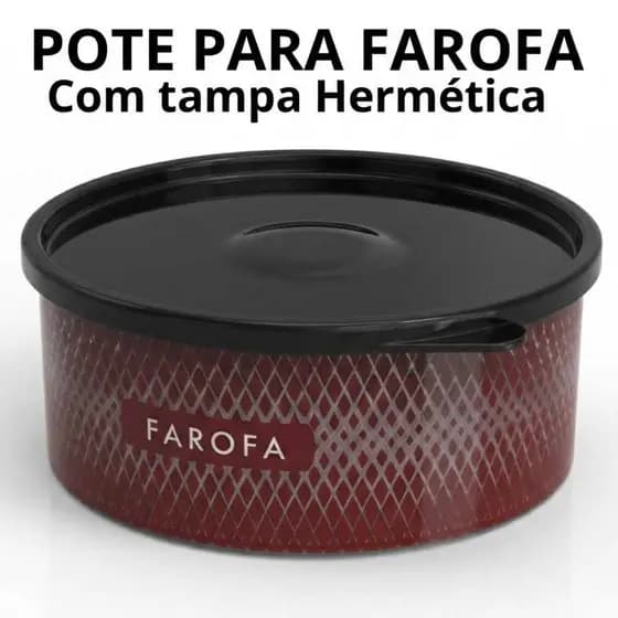 Porta Farofa com Tampa Hermética Capacidade 1.300ml POTTE Plástico