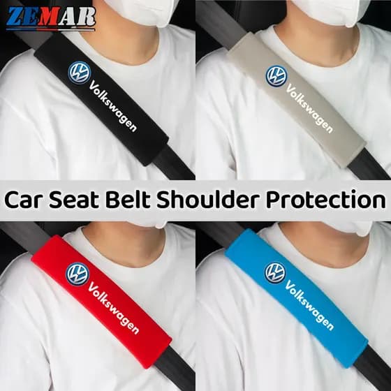 2Pcs Volkswagen Universal Car Seat Cinto De Segurança Do Ombro Protetores De Para Golfe Mk4 Mk7 MK3 jetta mk6 Up Passat b5 b6 b7 Tiguan VW Polo 9