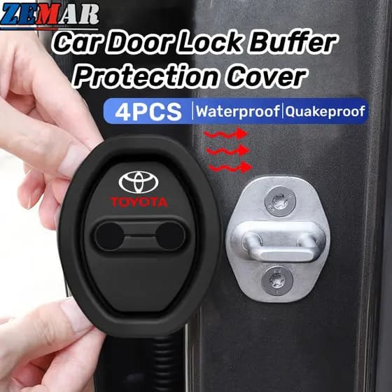 4Pcs Toyota Silicone Proteção Da Fechadura Porta Do Carro Tampa Amortecedor Acessórios Silenciosos Para Corolla Cross Hilux SW4 RAV4 Yaris Sedan Hatch Etios