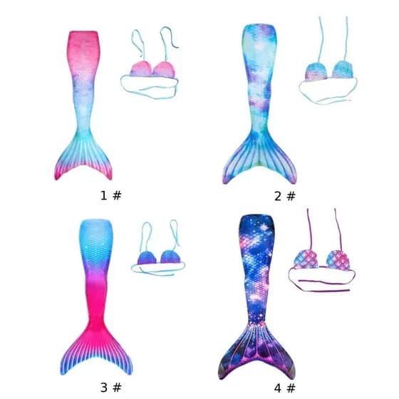 Calda De Sereia Conjunto De Sereia Infantil Rabo Biquíni