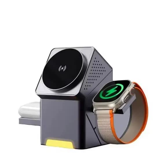 Base De Carregamento Magnética Sem Fio 3 Em 1 Smartphones Smartwatchs é Wireless Earphone