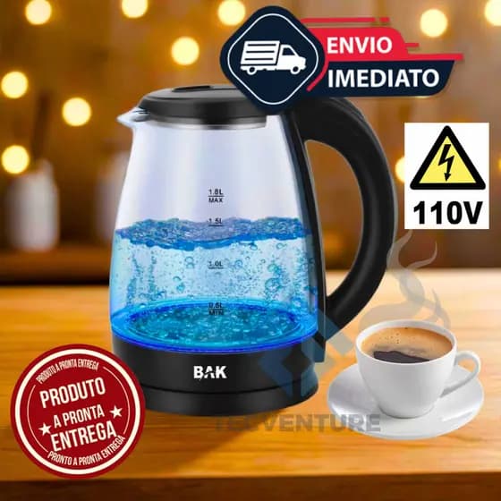 Chaleira Elétrica Vidro 110V Linha Suprema Jarra Eletrica Para Preparar Café Chá Chimarrão Arroz e Sopas