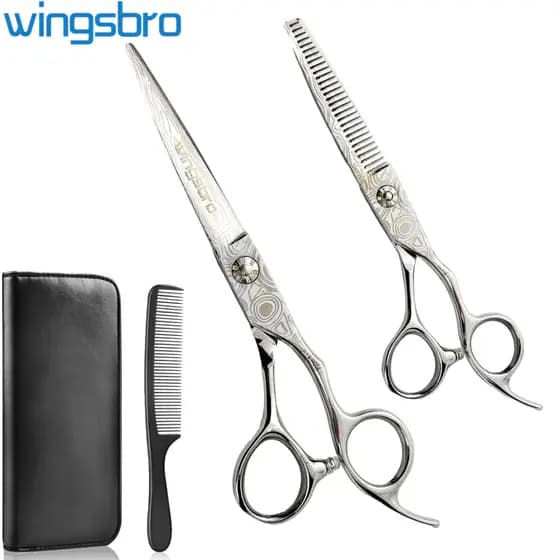Wingsbro 6.7 Polegadas kit Tesoura De Corte De Cabelo Barbeiro Desbaste Texturizante Para