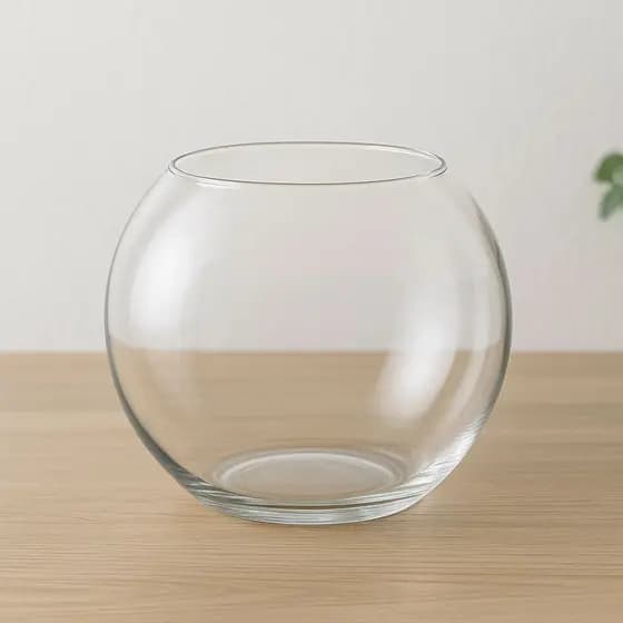 Vaso Aquário Redondo de Vidro 1L Para Decoração Terrário Plantas