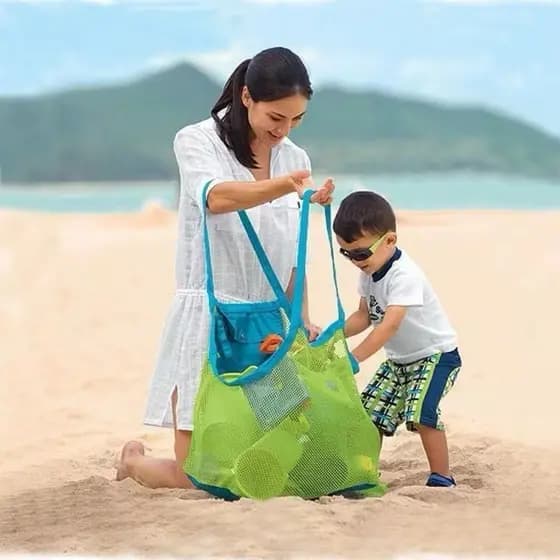 Bolsa Sacola Telada Praia Acessórios e Brinquedos Grande Durável e de Secagem Rápida