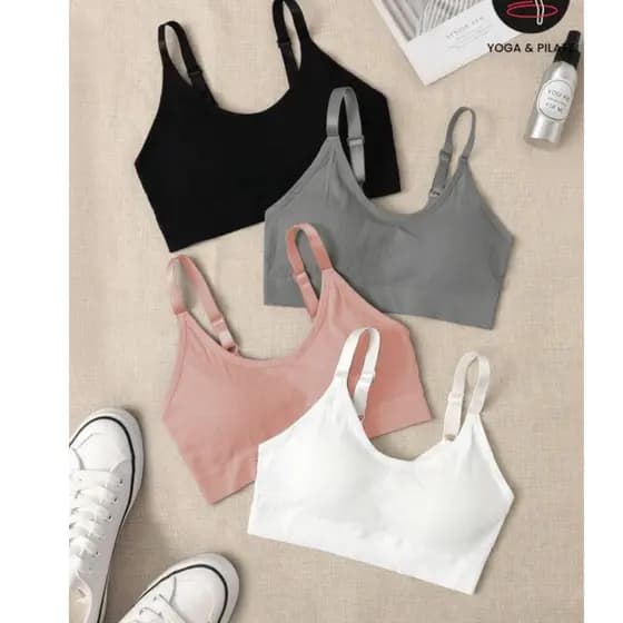 Kit 2 pçs ou 1 Top Feminino Liso Canelado para academia pilates ioga beach tennis Poliamida importada atividades fisicas