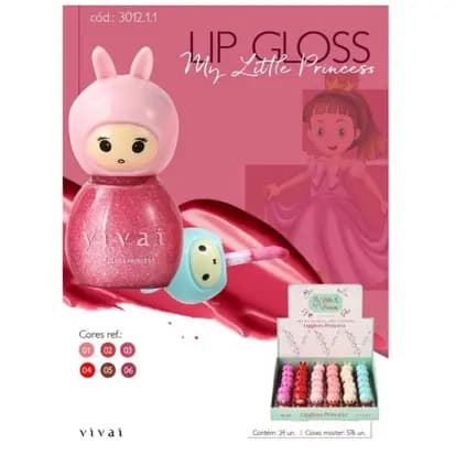 1 Unidade De Lip Gloss Hidratante Princesa My Little Princess – Gloss Infantil Vivai