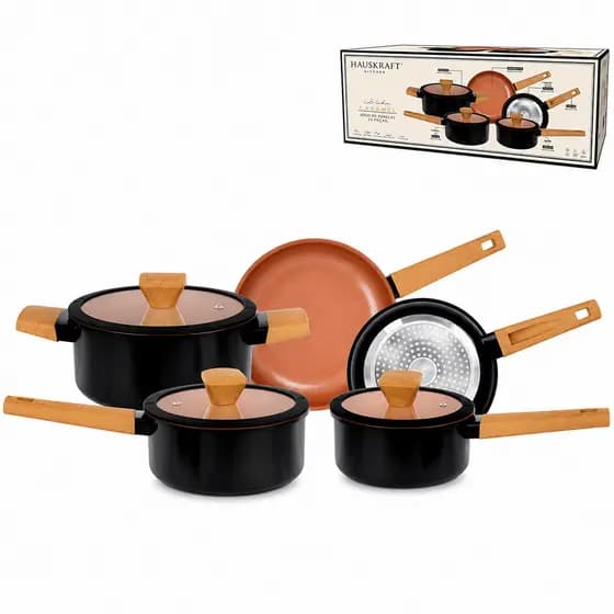 Conjunto De Panelas Cerâmica Antiaderente 5 Peças Hauskraft