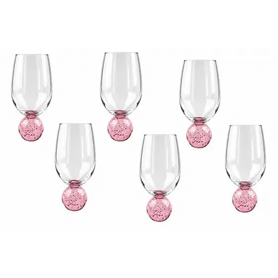 KIT 6 Taças de Vidro base em esfera 400ml TUUT