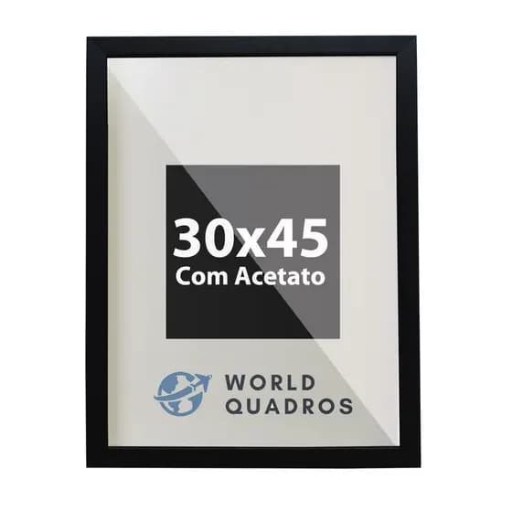 Moldura 30x45Cm Com Acetato e Fundo Para Quadros Diplomas Certificados Fotos