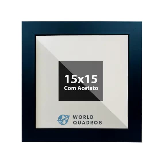 Moldura 15x15Cm Com Acetato e Fundo Para Quadros Diplomas Certificados Fotos
