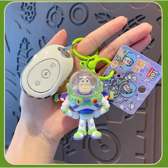 Chaveiro genuíno Toy Story Buzz Lightyear Wings, brinquedos infantis, pingente de mochila escolar