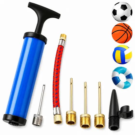 Bomba De Ar Manual Para Bola Colchão Inflável Piscina Agulha Adaptador 1 ou 2un