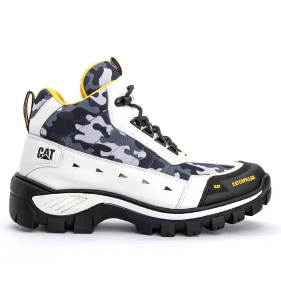 Bota Caterpillar Coturno New Arizona Branco Masculina Estilosa Robusta Confortável com palmilha gel