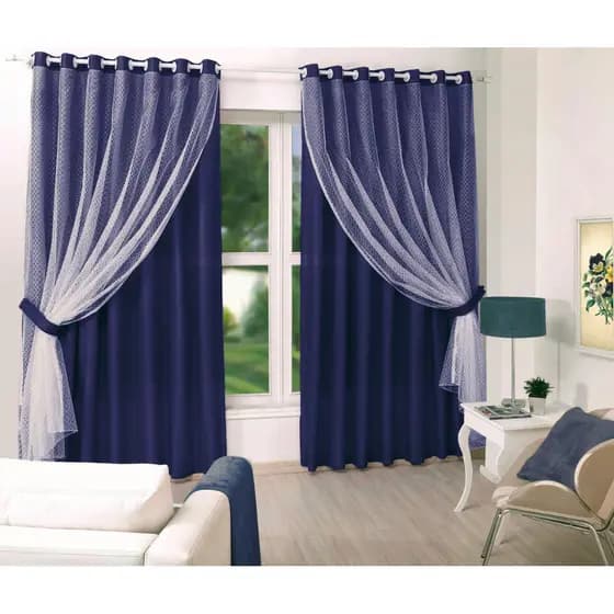 Cortina Microfibra / Renda 2,30 x 3,00