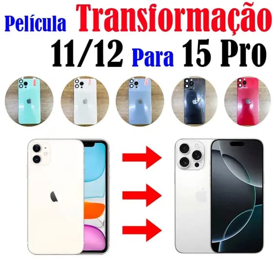 Película Traseira Transformacao 11/12 Para iPhone 15 Pro Protetor Traseira Colorido