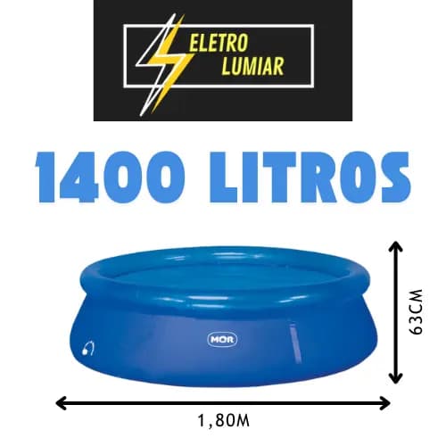 Piscina Inflável Mor Redonda 1400L com Kit Reparo – Fácil Montagem Infantil Verão