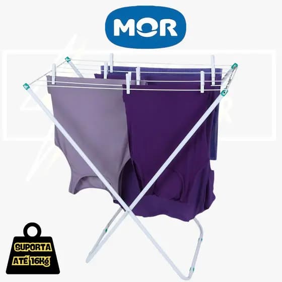 Varal de Chão Mor Slim Sem Abas Aço Reforçado 79x42cm