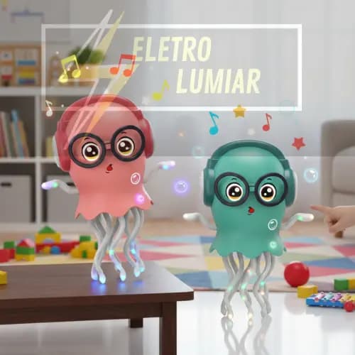 Polvo Divertido Brinquedo Musical Anda e Gira com Luz e Som