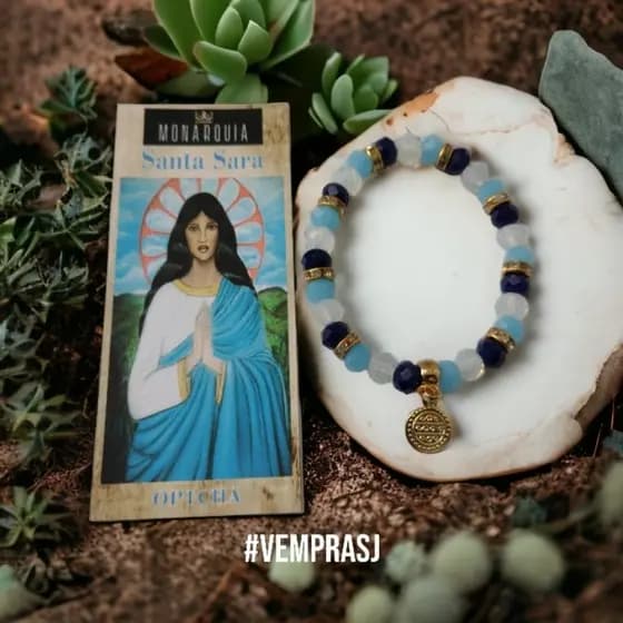 PULSEIRA SANTA SARA KALI - LINDA PULSEIRA DE CRISTAL 8MM